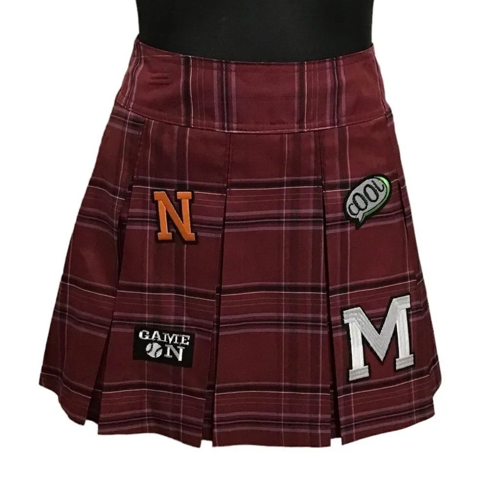 No Boundaries Red Plaid Pleated Mini Skirt Size New Small